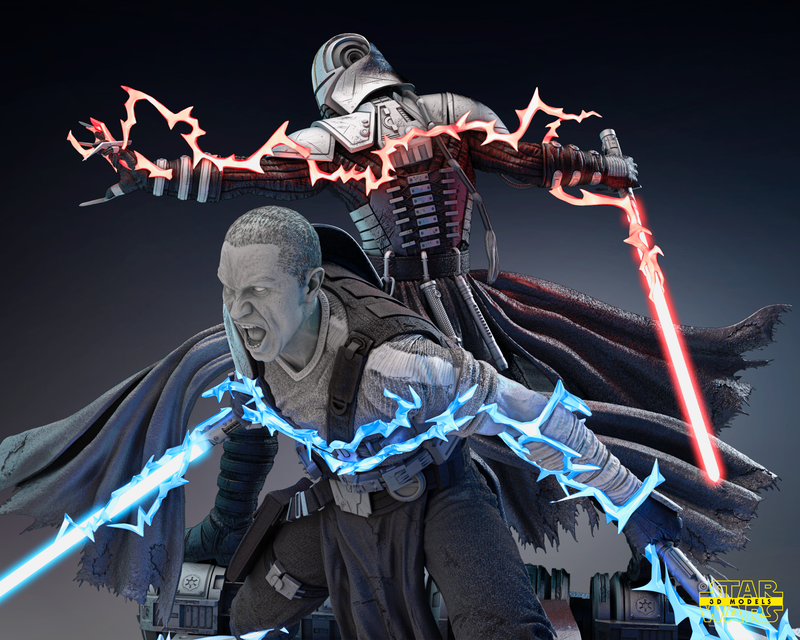 Starkiller and Galen Marek DIORAMA BASE
