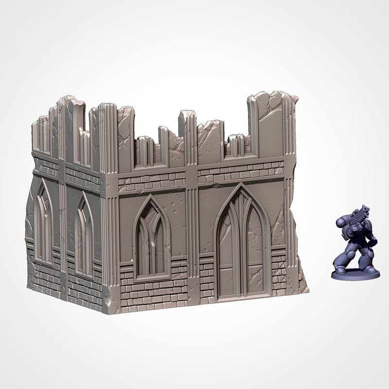 City Classic Ruins GW 10th 3D printed terrain view 5