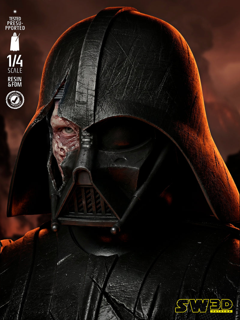 SW3D January 2026 Term Darth Vader Battle Damage Portrait Bust