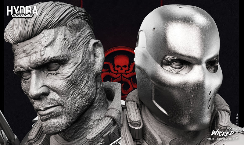 Crossbones Sculpture resin statue kit view 5