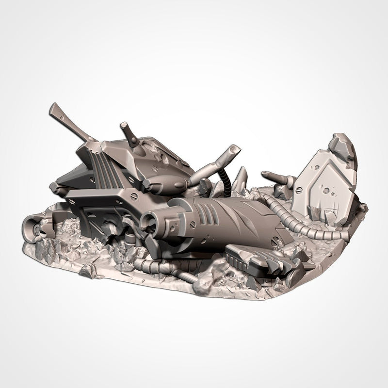 Xenos Crashed Ships 3D printed terrain view 5