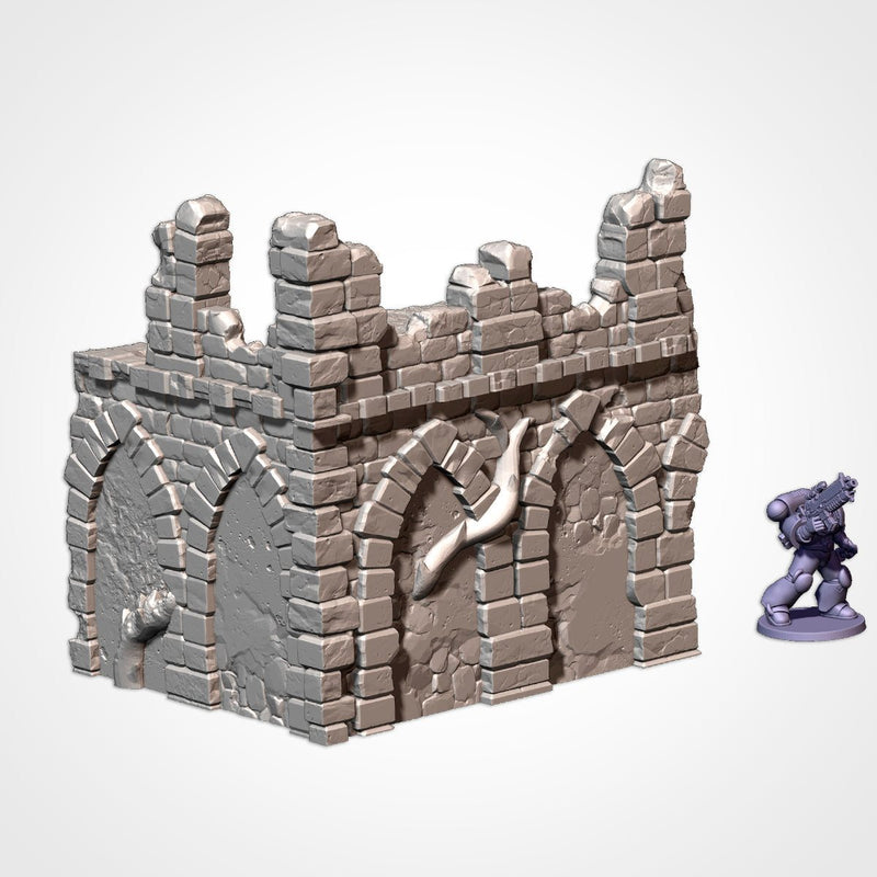 Abandoned Ruins GW 10th 3D printed terrain view 5