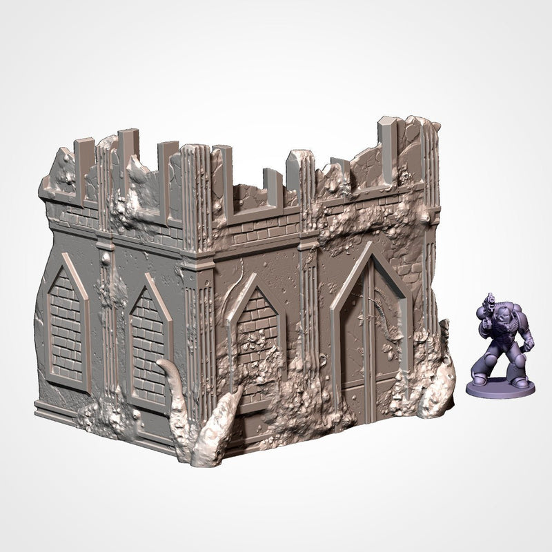 Infected Ruins GW 10th 3D printed terrain view 5