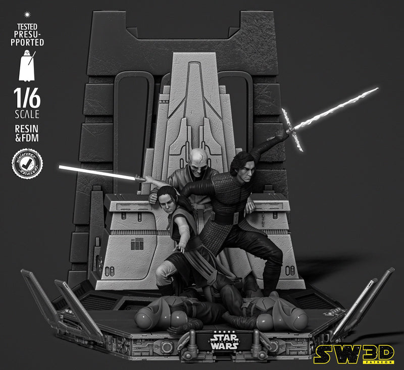 Kylo Ren and Rey Diorama
