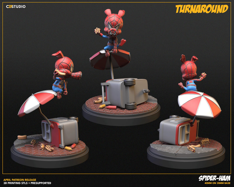 Spider-Ham Marvel MCP-compatible resin miniature by C27 Studios - product image 5
