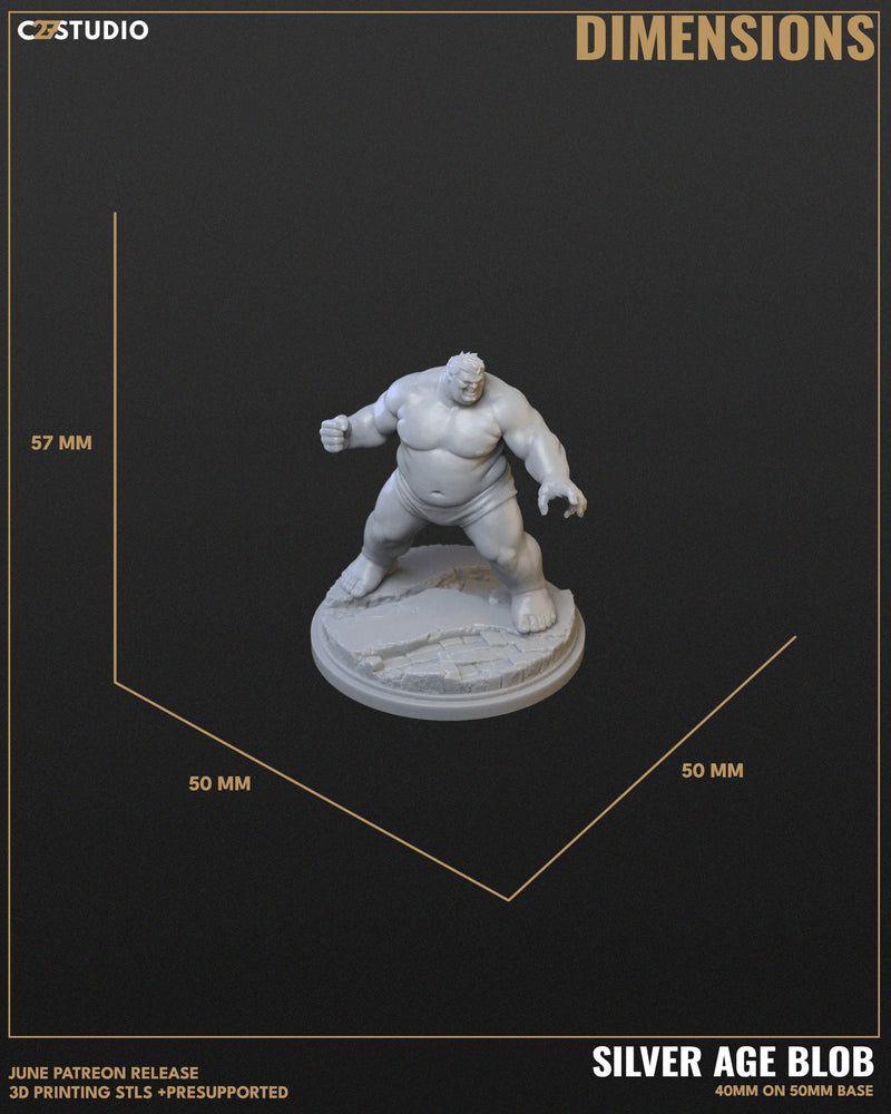 Blob (Silver Age) Marvel MCP-compatible resin miniature by C27 Studios - product image 5