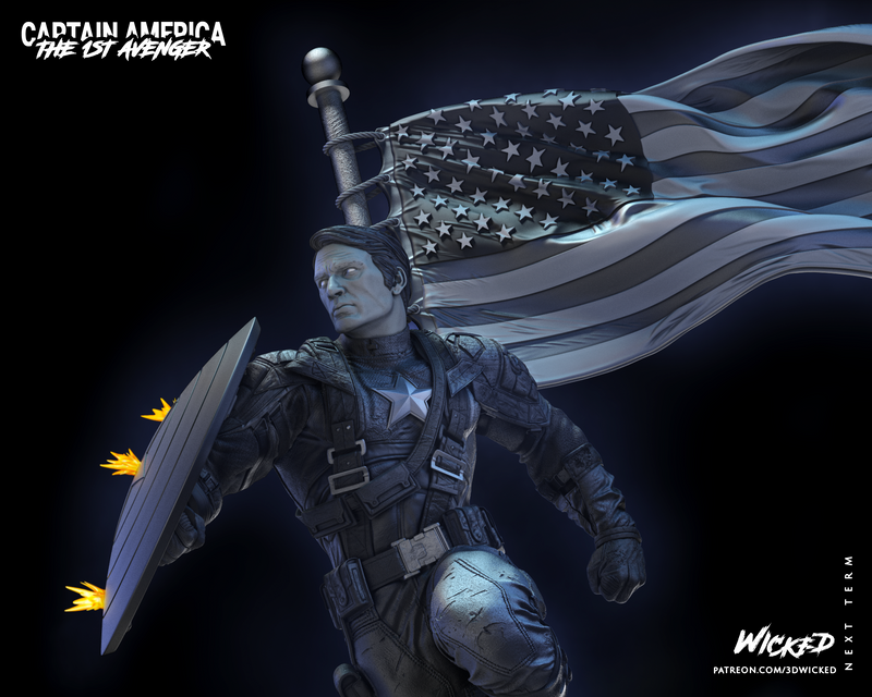 Captain America Bust resin bust kit view 5