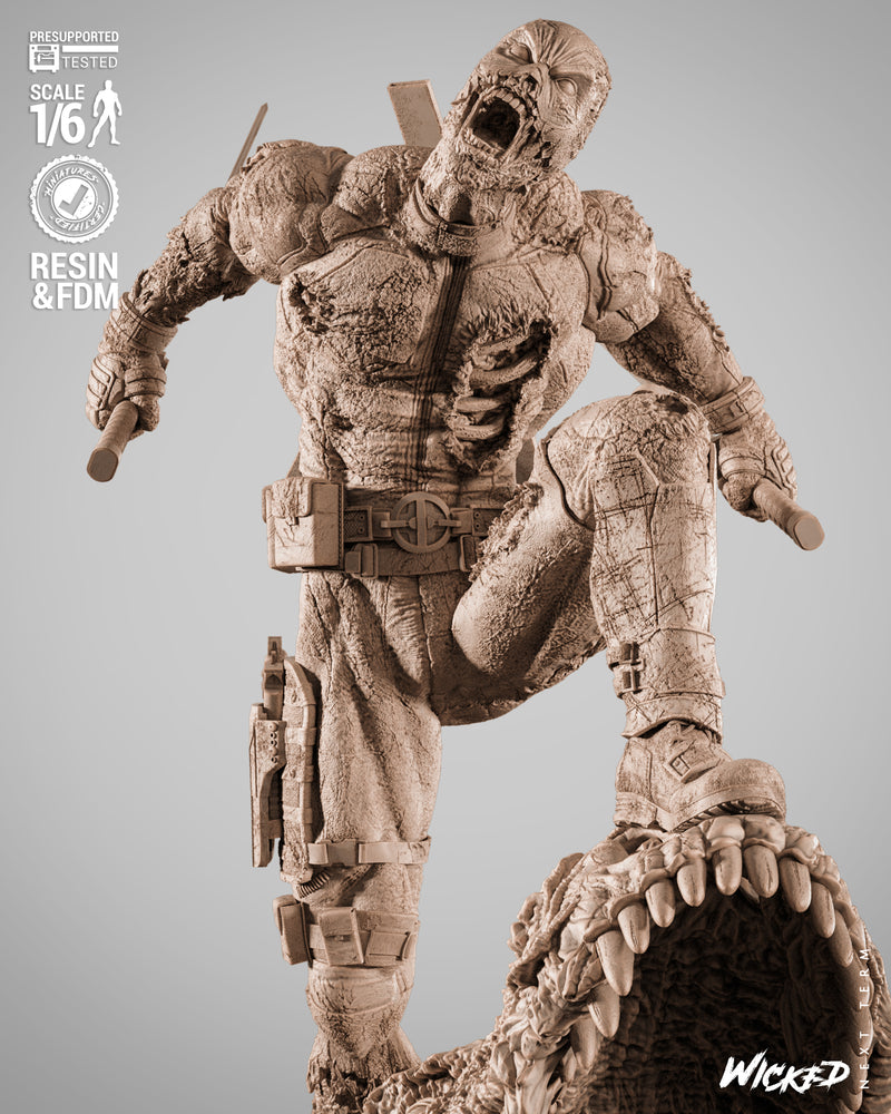 Deadpool Zombie Sculpture resin statue kit view 5
