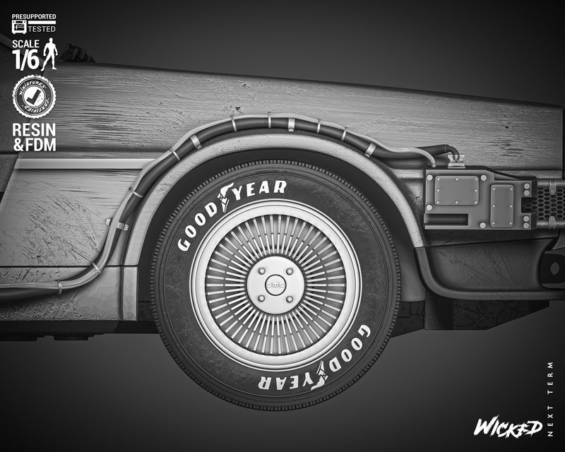 DeLorean Sculpture resin statue kit view 5