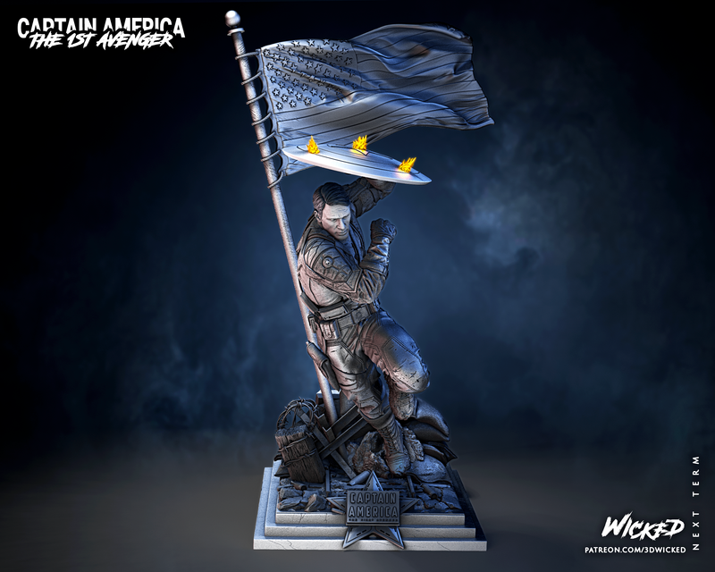 Captain America Sculpture resin statue kit view 5