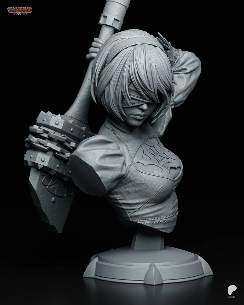 2B Resin Statue & Bust - Bust view 5