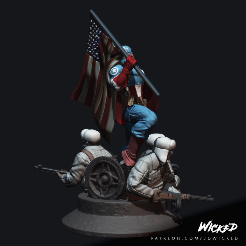 Captain America Sculpture resin statue kit view 5