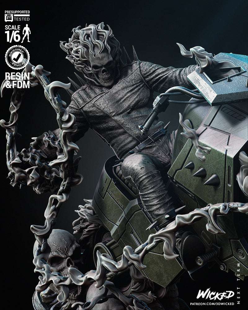 Danny Ketch Ghost Rider Sculpture resin statue kit view 5