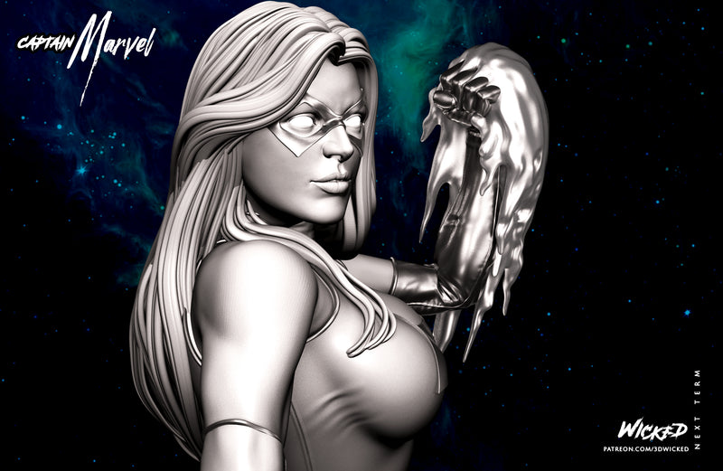 Captain Marvel Bust resin bust kit view 5