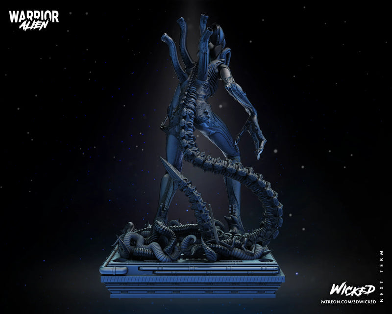 Alien Warrior Sculpture resin statue kit view 5