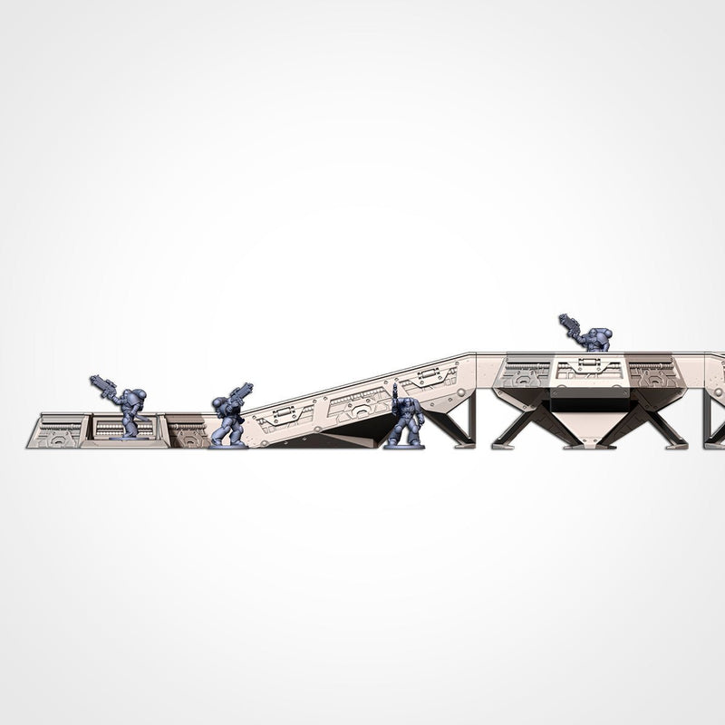 Modular Trenches / Walkways Sci-Fi 3D printed terrain view 5