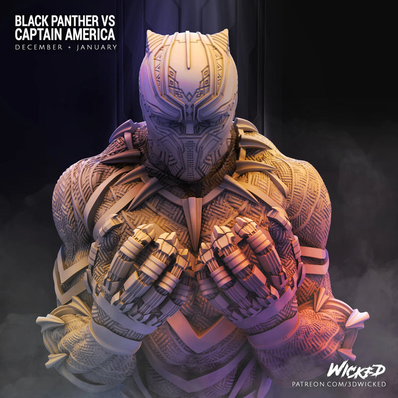 Captain America + Black Panther Busts resin bust kit view 5