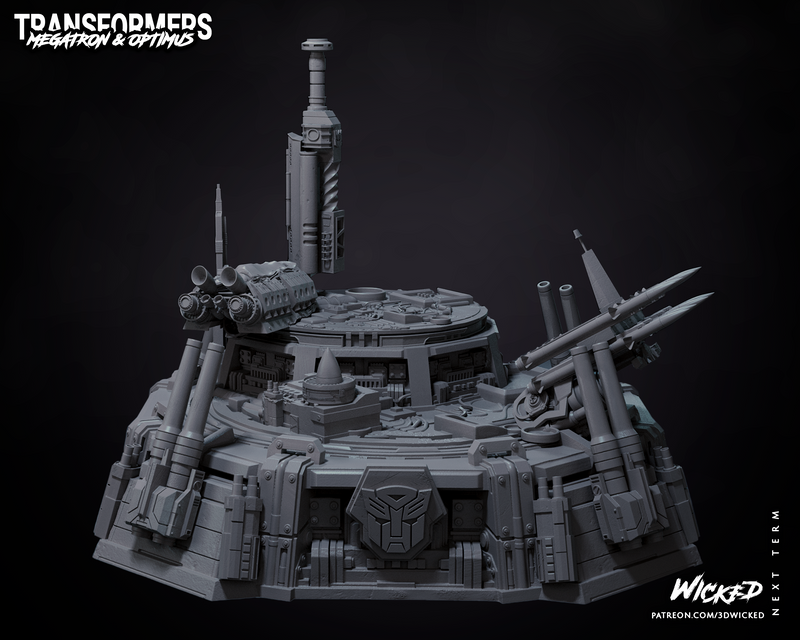 DIORAMA BASE + Optimus Sculpture + Megatron Sculpture resin diorama kit view 6