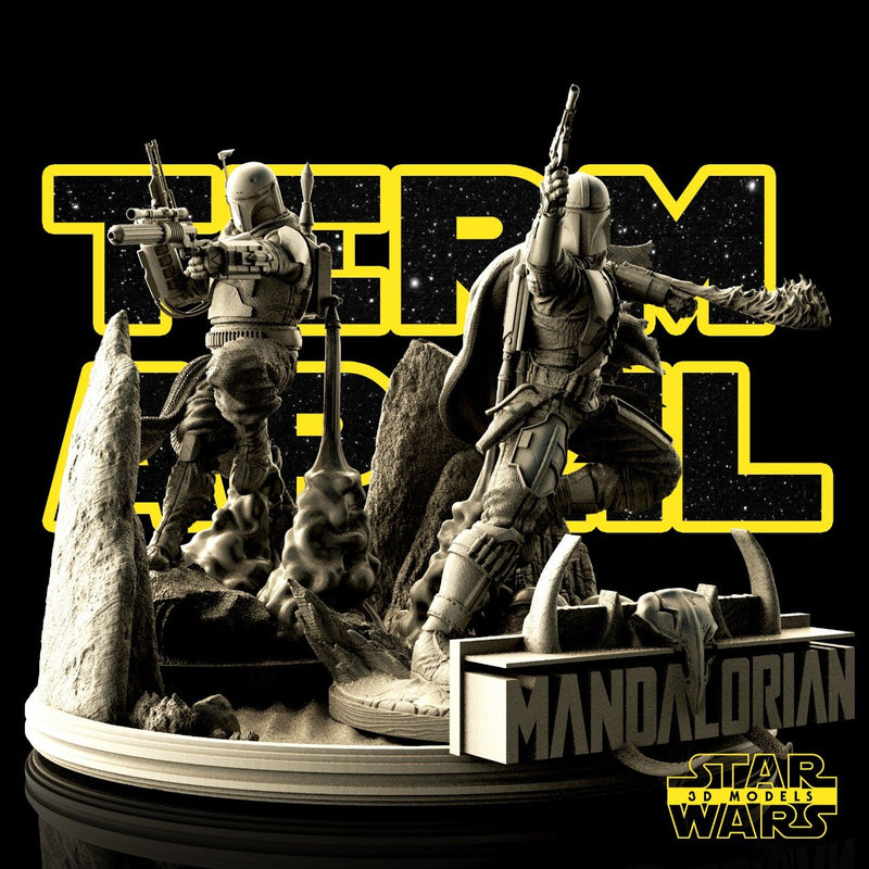 Diorama Base- Mandalorian and Boba Fett Star Wars 3D Models