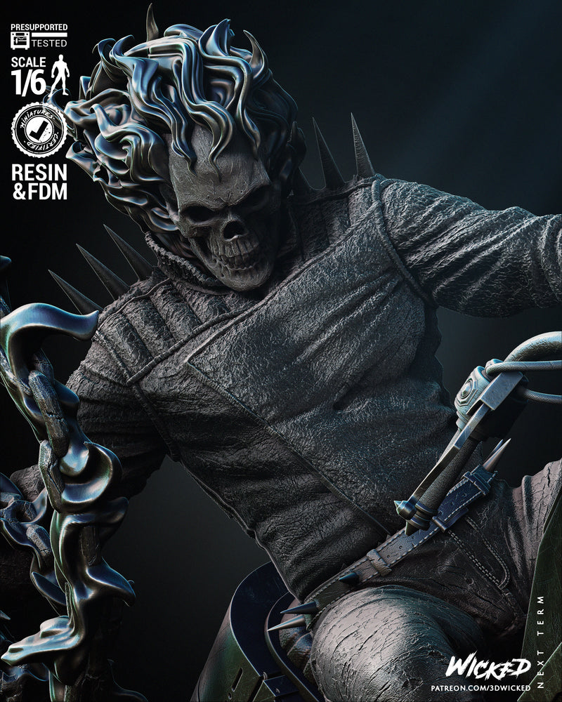 Danny Ketch Ghost Rider Sculpture resin statue kit view 6