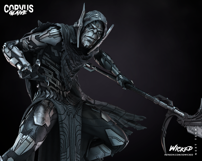 Corvus Glaive Sculpture resin statue kit view 6