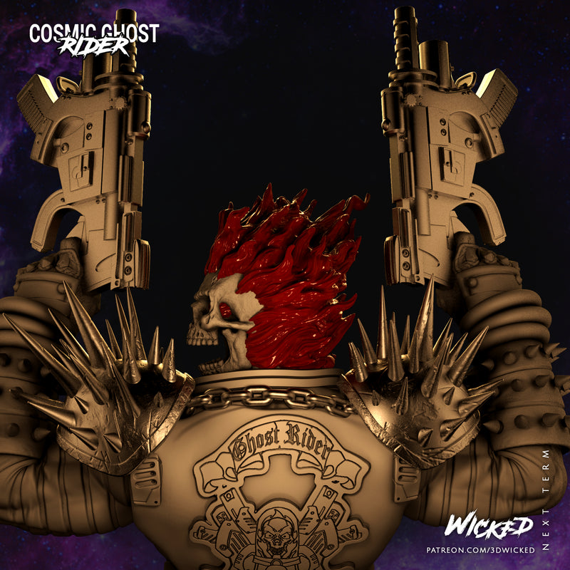 Cosmic Ghost Rider Bust resin bust kit view 6