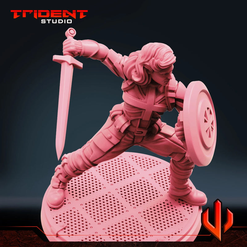 Captain Carter - Sculpt B Marvel MCP-compatible 40mm resin proxy miniature by Trident Miniatures - product image 6