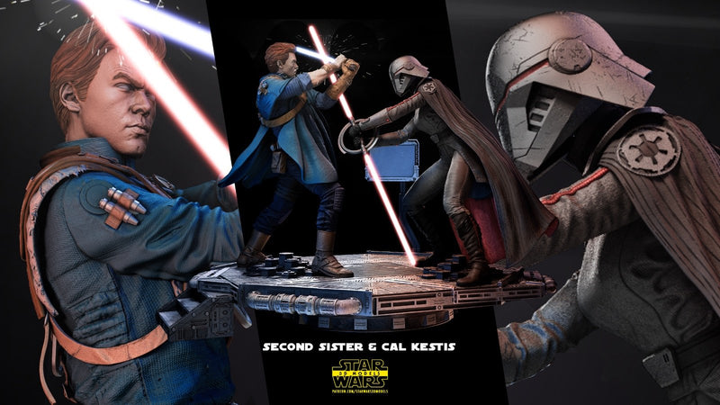 Cal Kestis and Second Sister Diorama