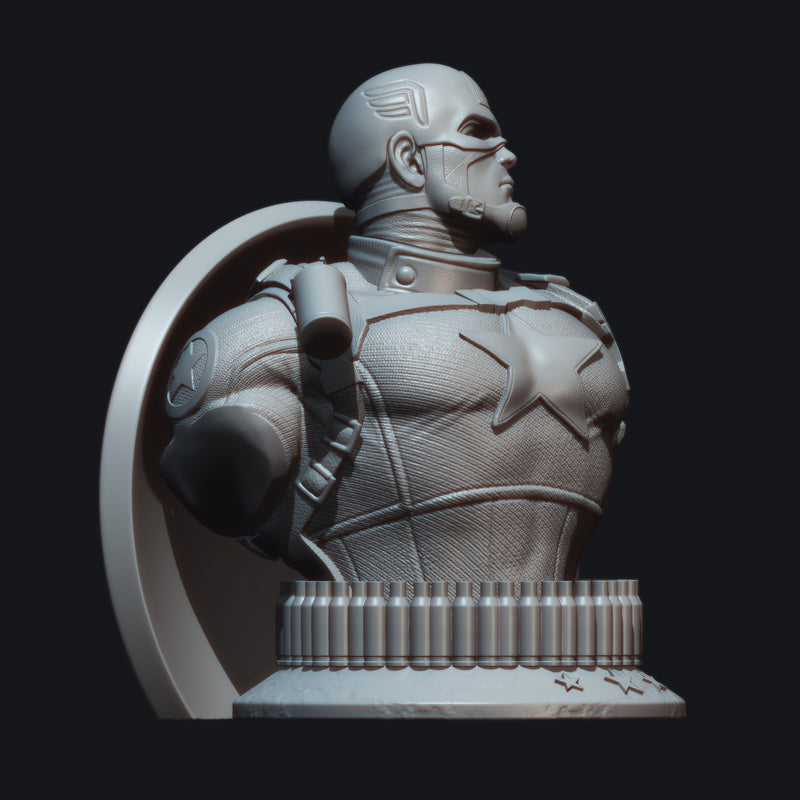 Captain America 3d Bust resin bust kit view 6