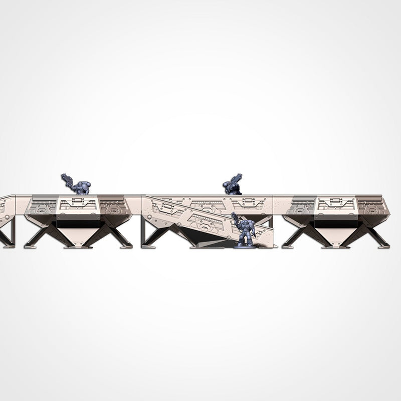 Modular Trenches / Walkways Sci-Fi 3D printed terrain view 6