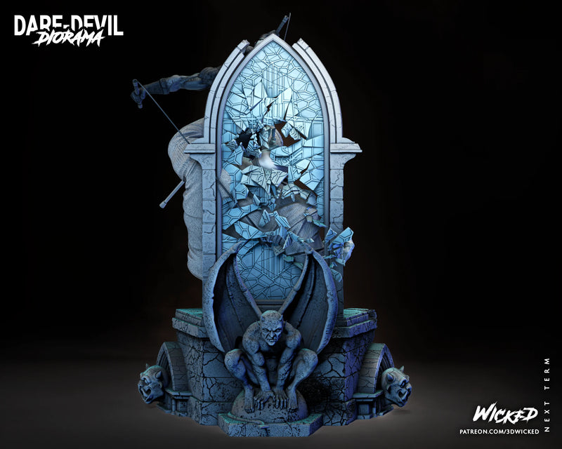 Daredevil and Kingpin Sculptures DIORAMA COMPLETE resin diorama kit view 6