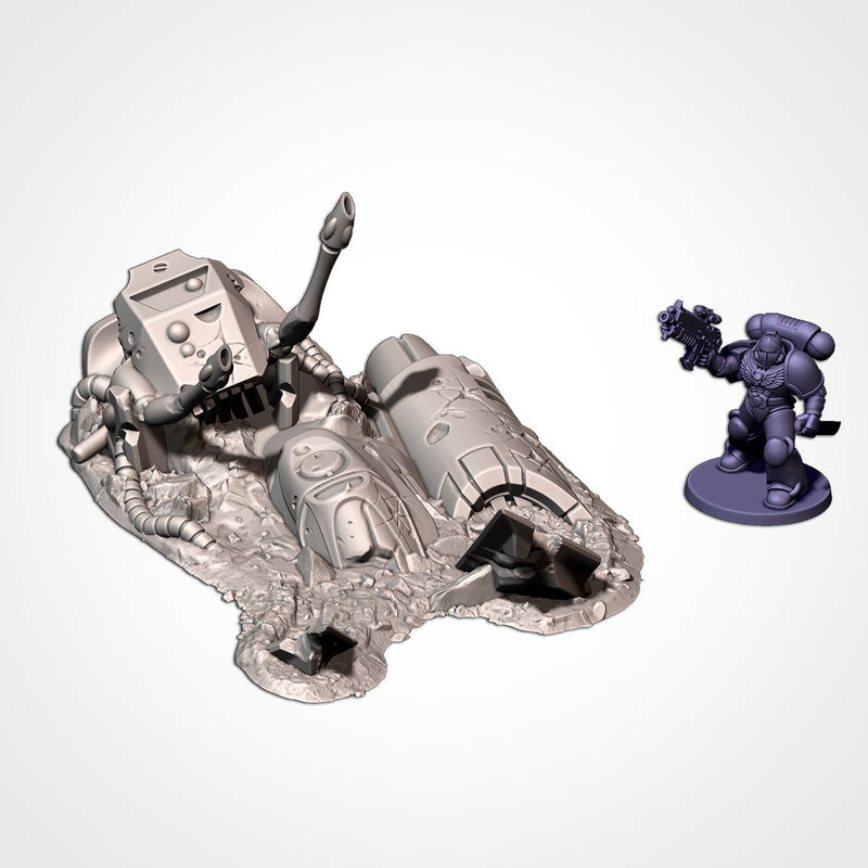 Xenos Crashed Ships 3D printed terrain view 6