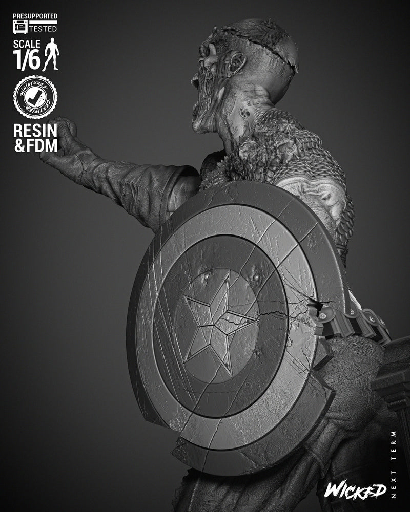Captain America Zombie Sculpture resin statue kit view 6