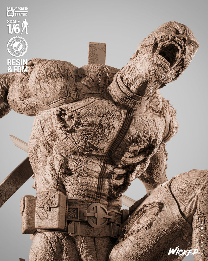 Deadpool Zombie Sculpture resin statue kit view 6
