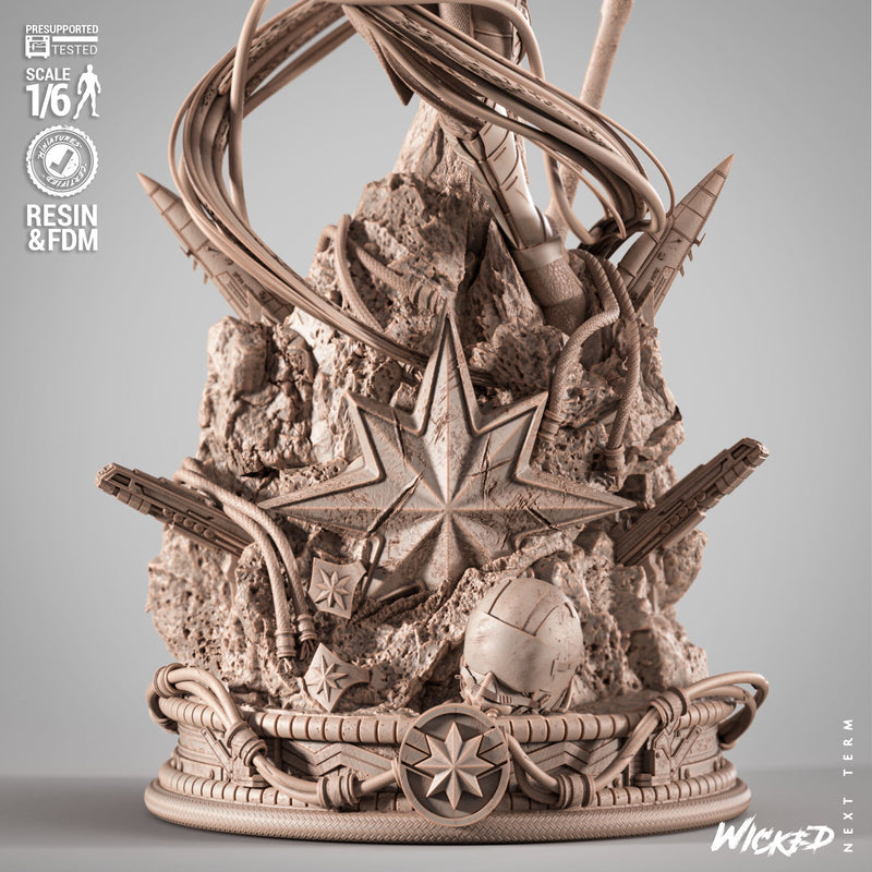 Captain Marvel Sculpture resin statue kit view 6