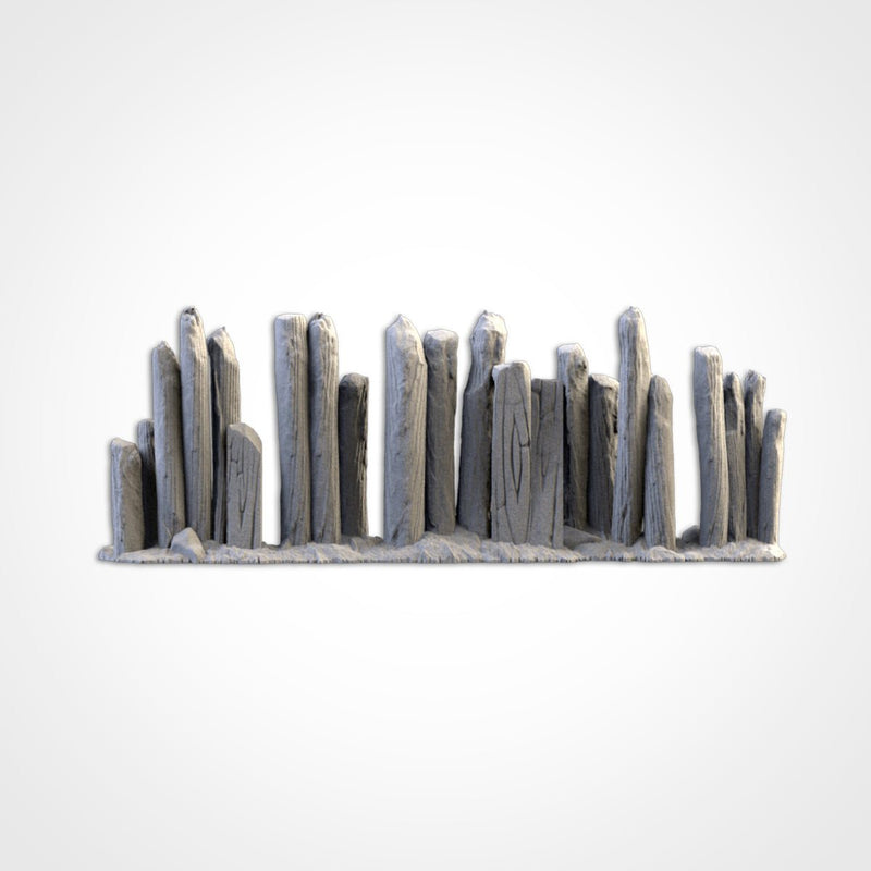 Wooden Fences & Stakes 3D printed terrain view 6