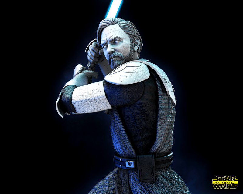 Obi Wan Kenobi (Clone Wars) Sculpture