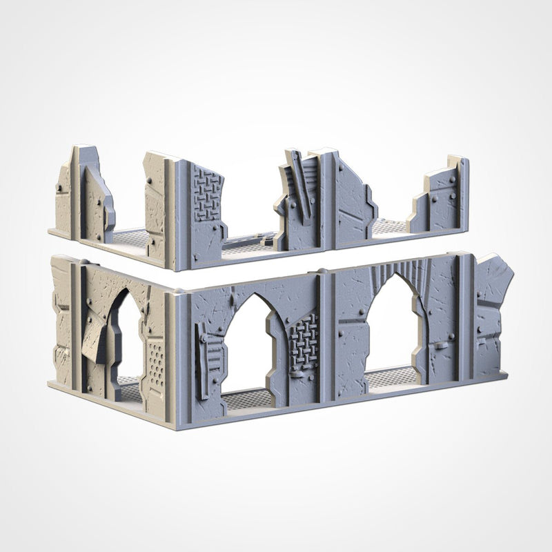 Post-Apocalyptic Ruins WTC Set 01 3D printed terrain view 6