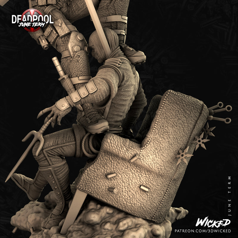 Deadpool Sculpture resin statue kit view 6