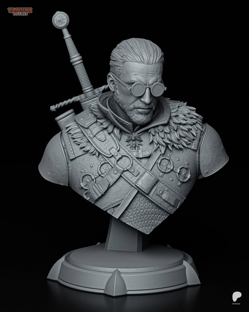 Geralt Resin Statue & Bust - Bust view 6