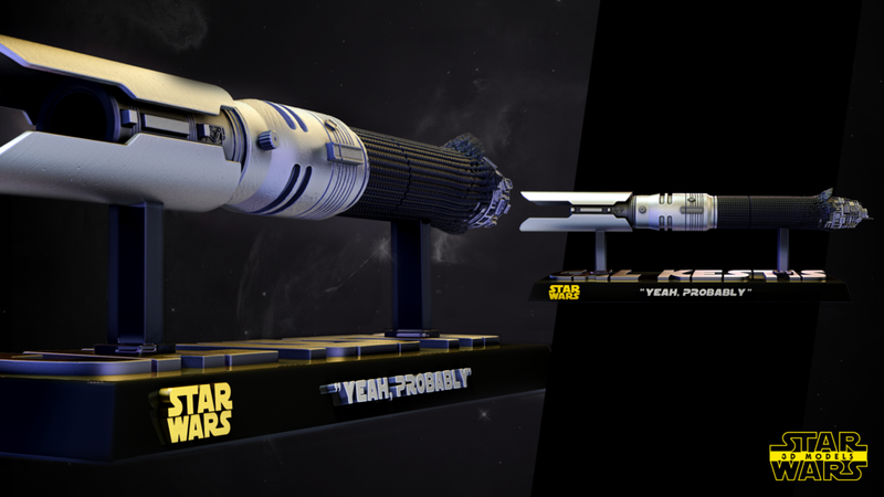 Cal Kestis Lightsaber Sculpture