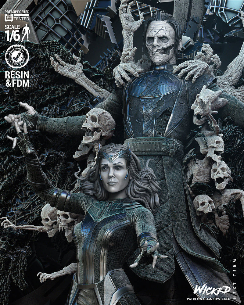 Dead Strange and Scarlet Witch Diorama resin diorama kit view 6