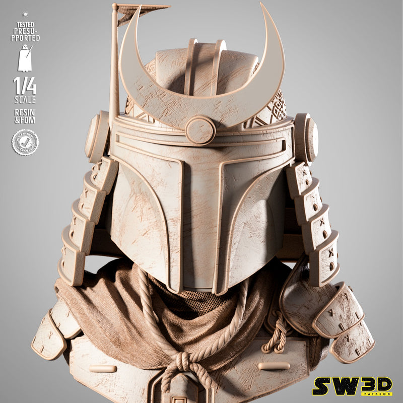 Boba Fett Samurai Portrait Bust