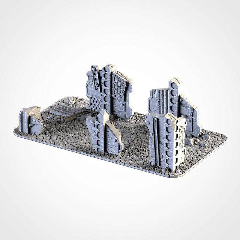 Post-Apocalyptic WTC Set 02 3D printed terrain view 6