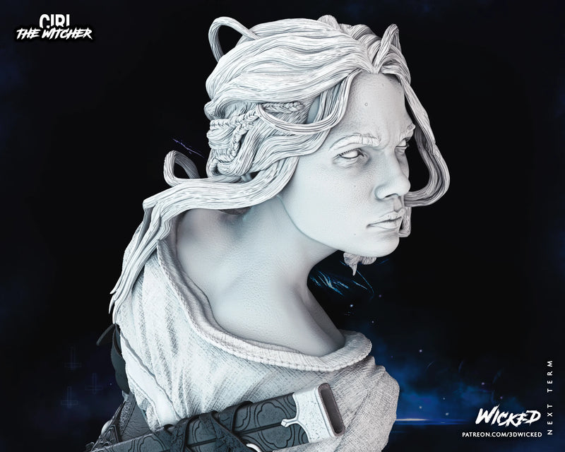 Ciri Sculpture resin statue kit view 6