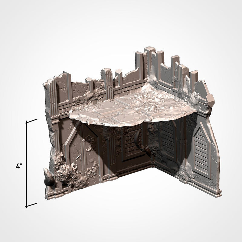 Infected Ruins GW 10th 3D printed terrain view 6