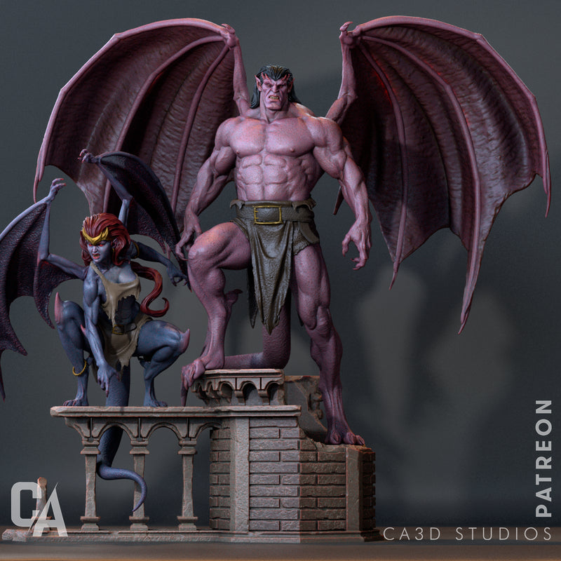 Demona And Goliath Statue - 1/9 Scale