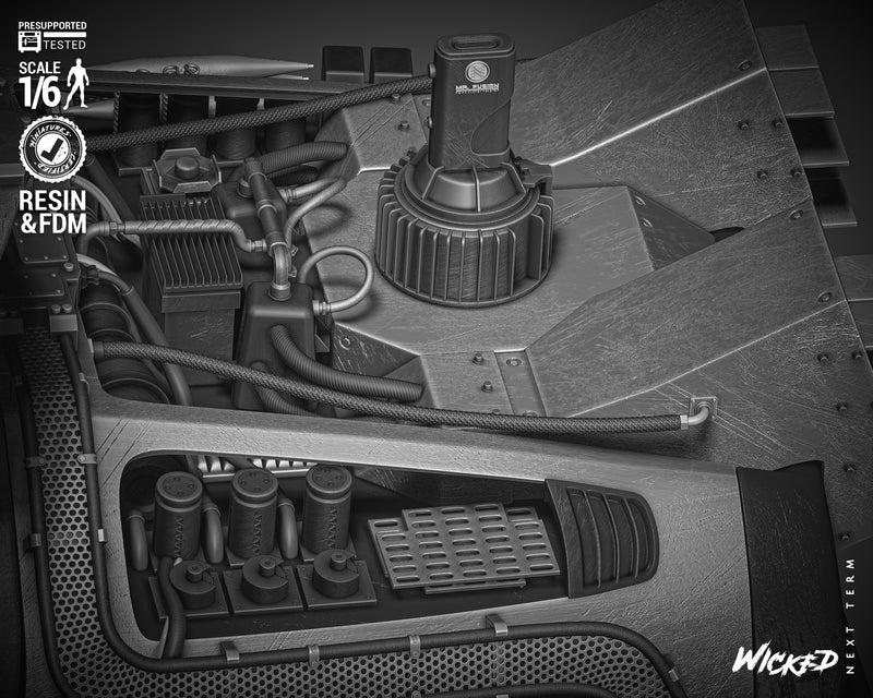 DeLorean Sculpture resin statue kit view 6