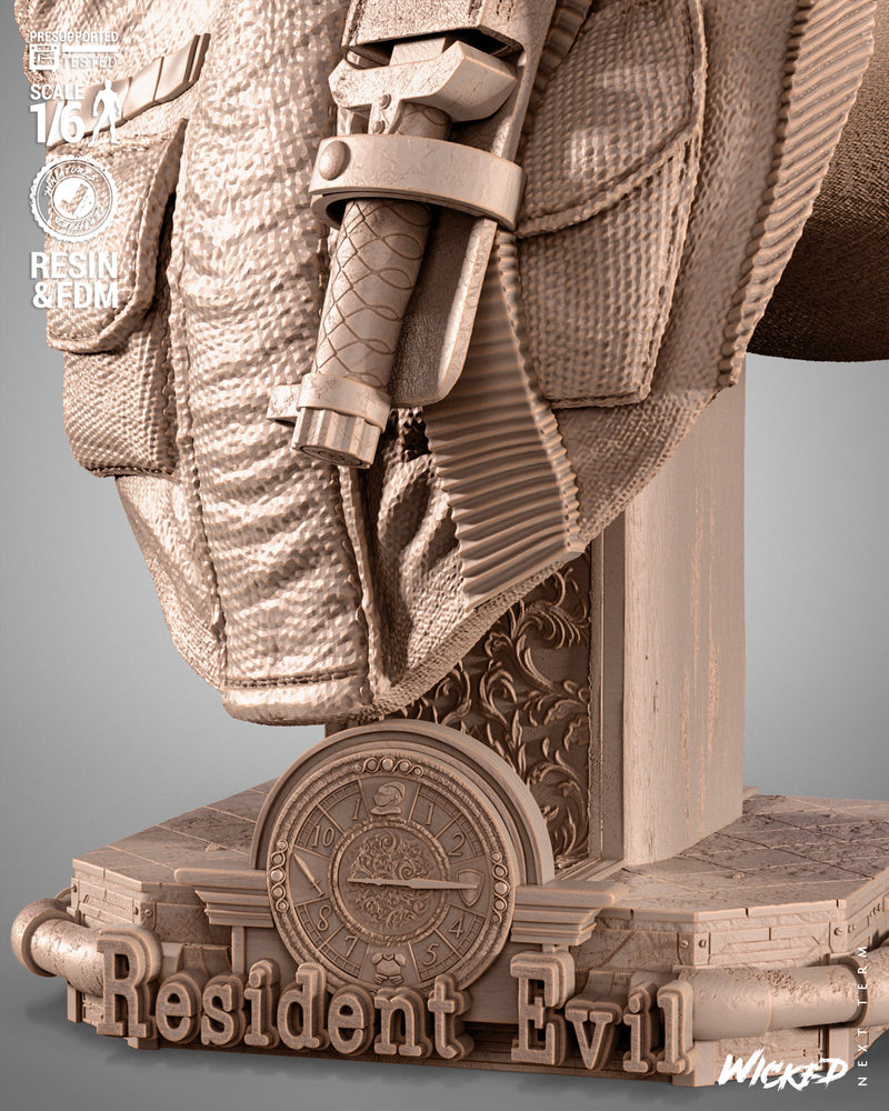 Chris Resident Evil Portrait Bust resin bust kit view 6