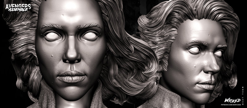 Black Widow Bust resin bust kit view 6